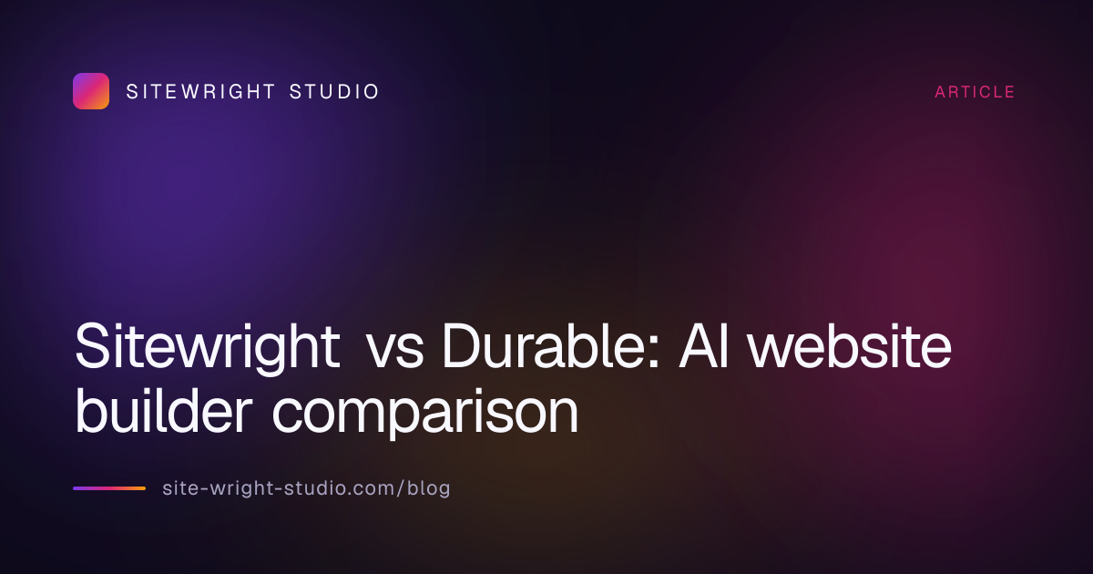 Sitewright vs Durable: AI website builder comparison