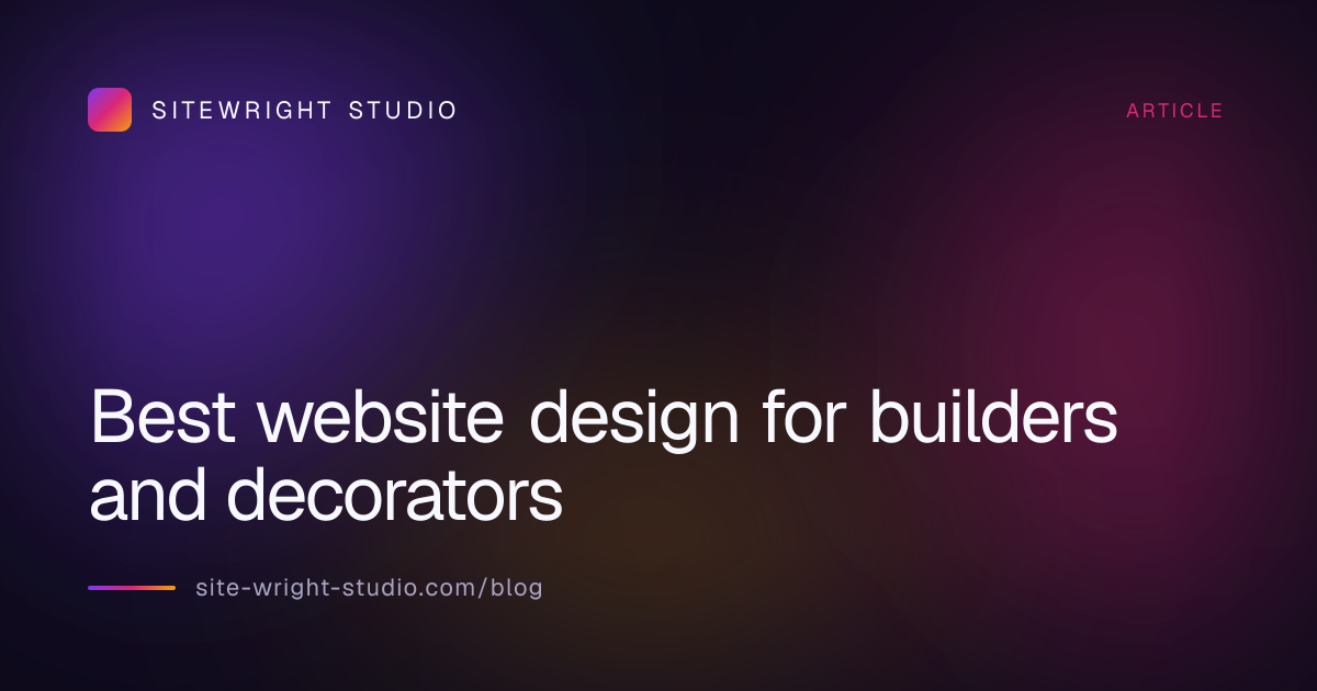 Best website design for builders and decorators