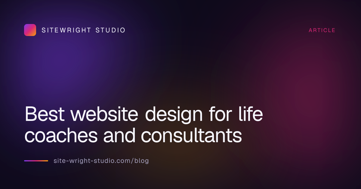 Best website design for life coaches and consultants