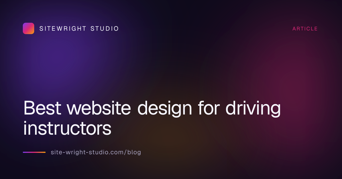 Best website design for driving instructors