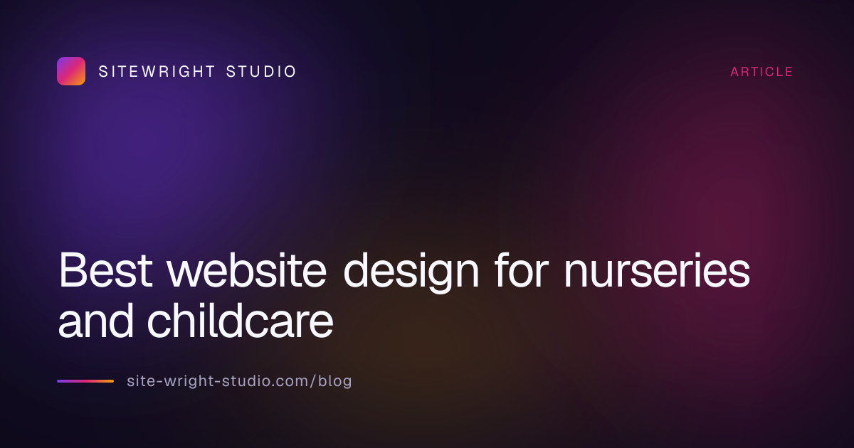 Best website design for nurseries and childcare