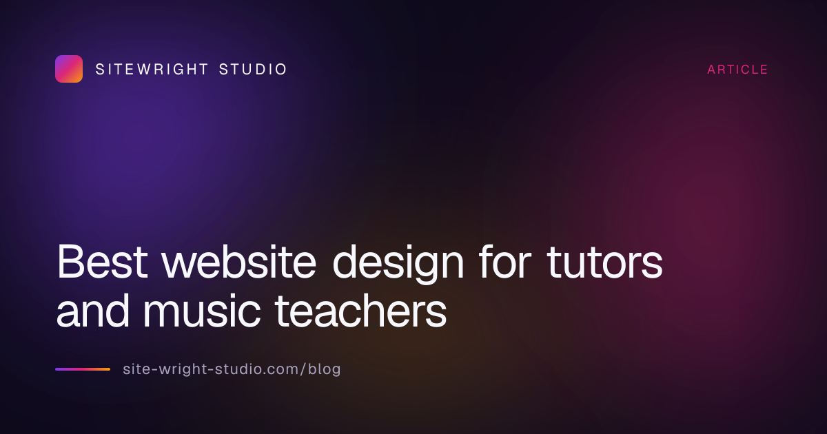 Best website design for tutors and music teachers