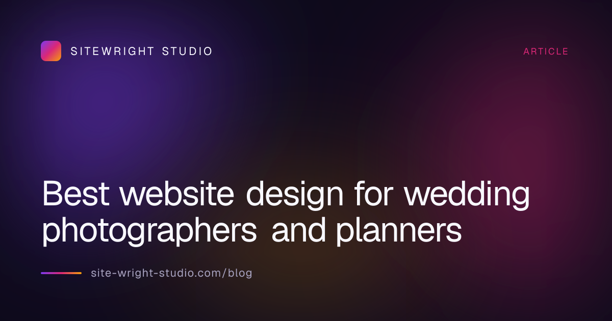 Best website design for wedding photographers and planners