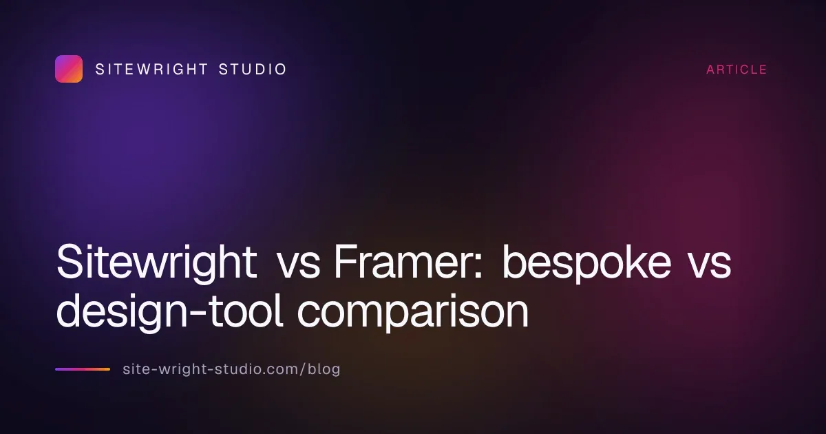 Sitewright vs Framer: bespoke vs design-tool comparison